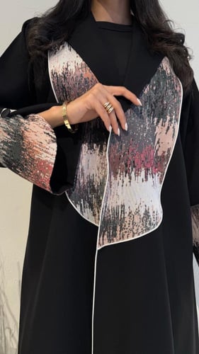 عباية كريب إندونيسي بأكمام جاكار