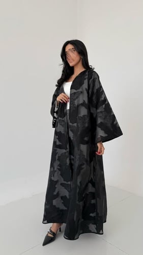عباية جاكار مشجرة أسود