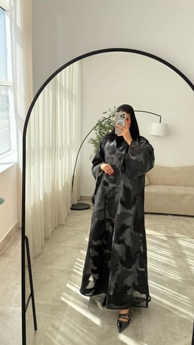 عباية جاكار مشجرة أسود
