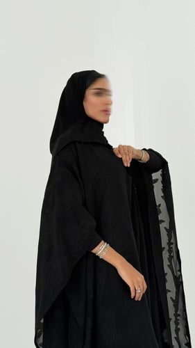 عباية شيفون مشجرة