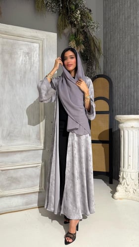 عباية جاكار دبل كلوش رصاصي