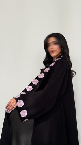عباية دبل كلوش ورد