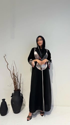 عباية كريب إندونيسي بأكمام جاكار