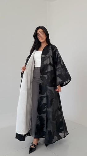 عباية جاكار مشجرة أسود