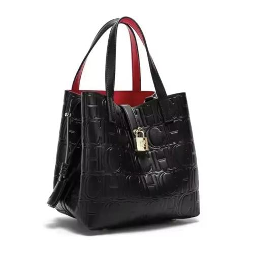 CH leather bag - black
