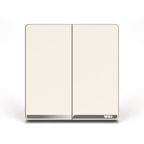 Switch 2 Gang Whj cream مفتاح 2 ثنائي كريمي (وهج)