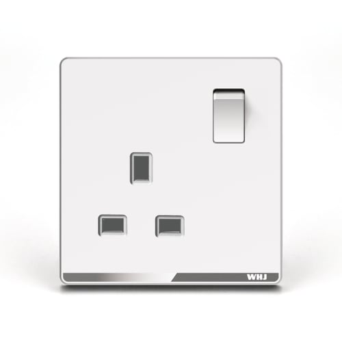 Outlet Whj White color With switch فيش أبيض (وهج)