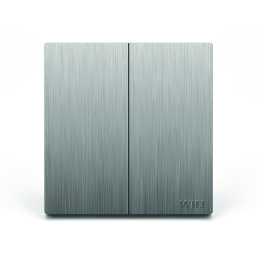 Switch 2 Gang Whj gray مفتاح 2 ثنائي رمادي (وهج)