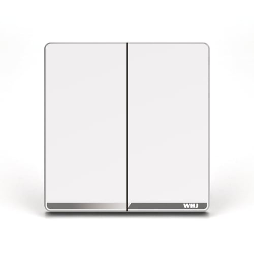 Switch 2 Gang Whj White مفتاح 2 ثنائي أبيض (وهج)