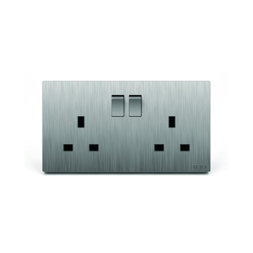 Double Outlet Whj gray With switch فيش رمادي مزدوج...
