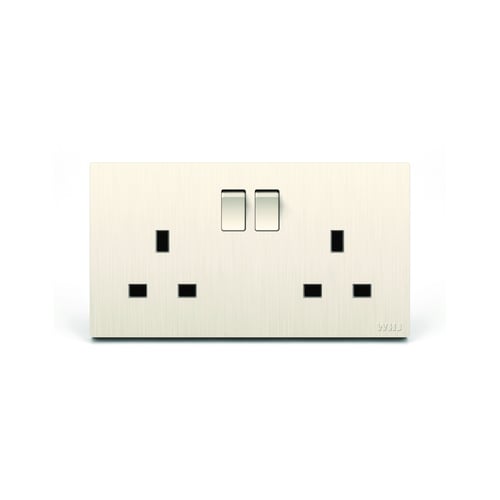 Double Outlet Whj cream With switch فيش كريمي مزدو...