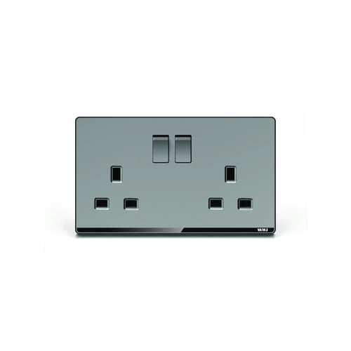 Double Outlet Whj gray With switch فيش رمادي مزدوج...