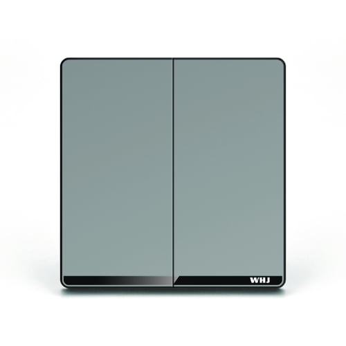 Switch 2 Gang Whj gray مفتاح 2 ثنائي رمادي (وهج)