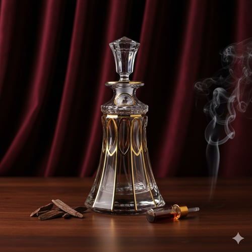 -زجاج عطور (300مل) بشكل أنيق مخطط باللون الذهبي ,...