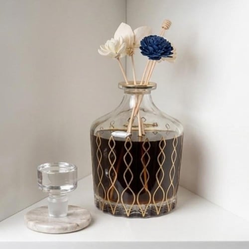 فواحة كريستال 700 مل مع اعواد الورد