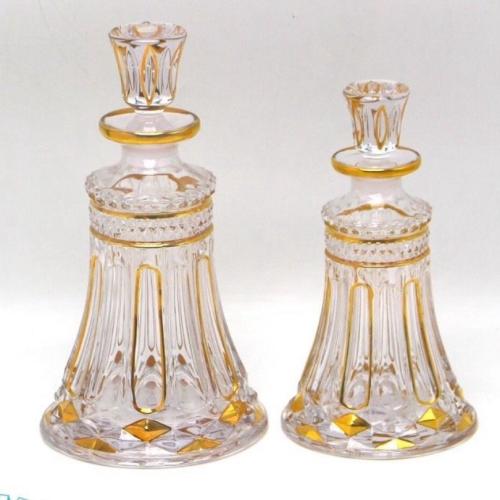 -زجاج عطور (430مل) بشكل أنيق مخطط باللون الذهبي ,...