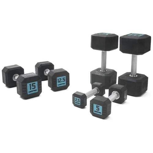 مجموعة دامبل عالية الجودة من المطاط من لايف برو LP...