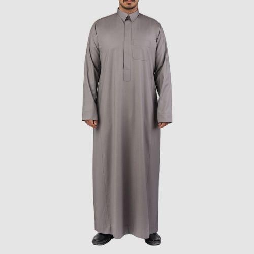 ثوب شتوي رصاصي خلية سحاب مخفي قلاب: رجالي