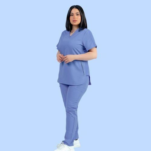 طقم طبي نسائي - أزرق