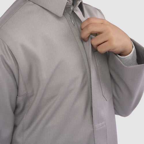 ثوب شتوي رصاصي خلية سحاب مخفي قلاب: أطفال