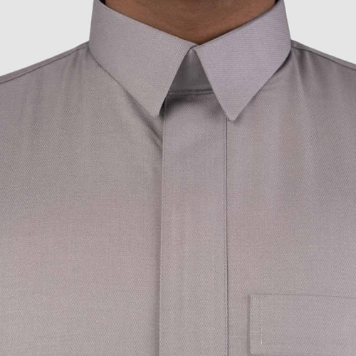 ثوب شتوي رصاصي خلية سحاب مخفي قلاب: رجالي