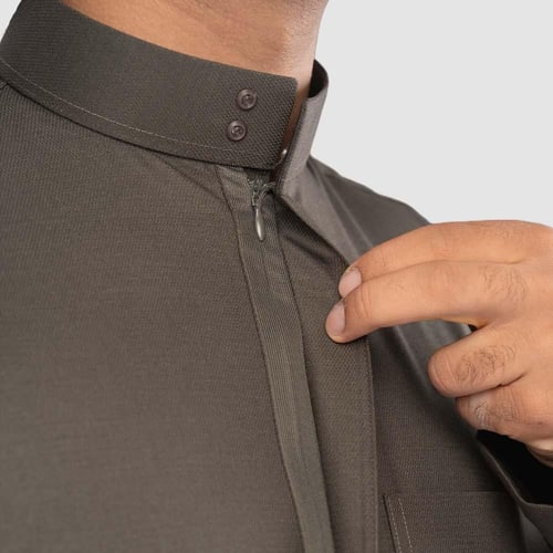 ثوب شتوي رمادي خلية سحاب مخفي: رجالي