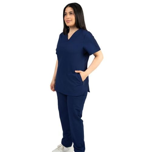 طقم طبي نسائي - كحلي