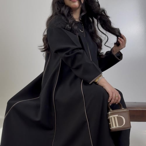 عباية غيد ( كتان ، بيج غامق )