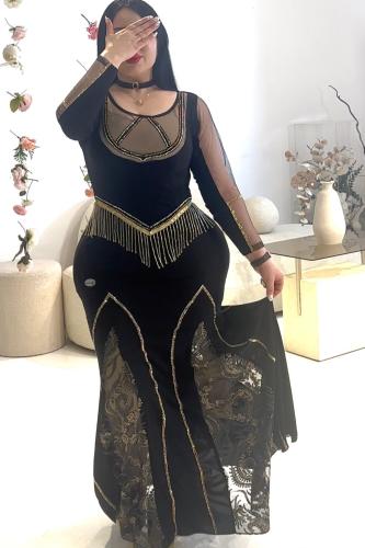 Black dress with gold