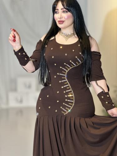 The luxurious brown dress