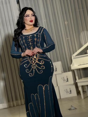 Dress in petrol color