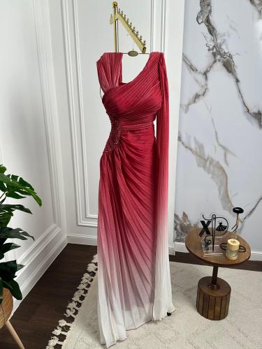 فستان شيفون مموج