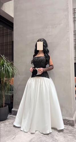 فستان لونين تطريز يدوي