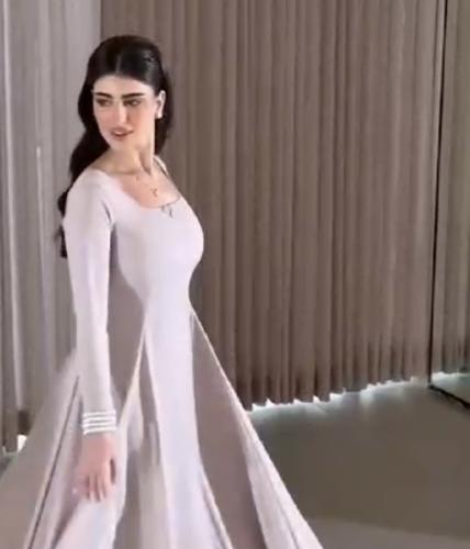 فستان بكمام طويله انيق