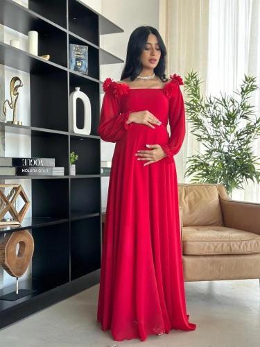 فستان حوامل احمر