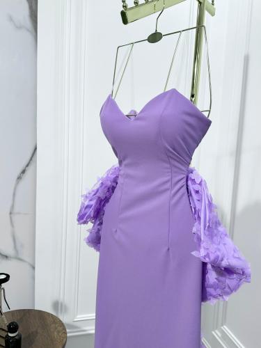 فستان كريب بكم طايح