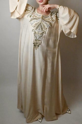 جلابية أنيقة باللون الخربزي الفاتح جدا #4