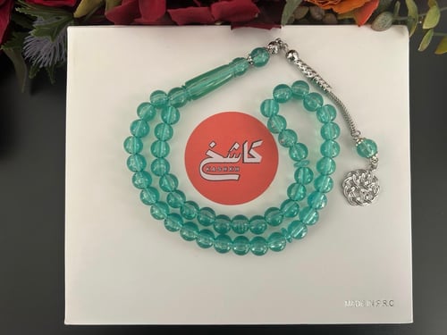 سبحة بكلايت بلون فيروزي شفاف مائل للأخضر