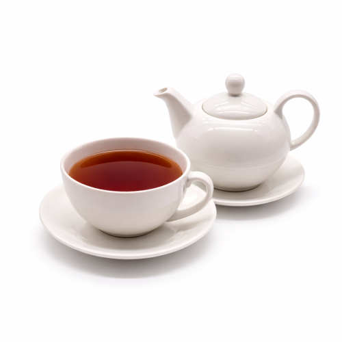 إبريق شاهي فاخر بورسلان مع كوب شاهي بصحن قاعدة