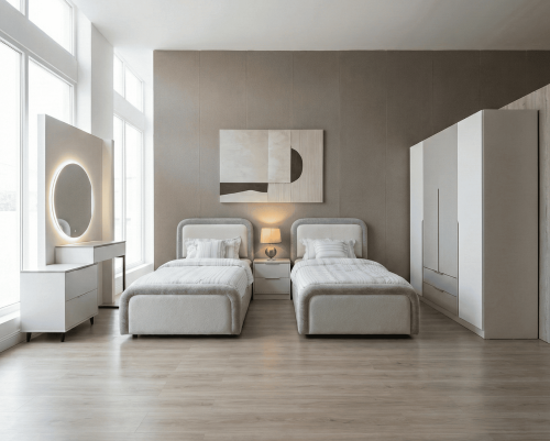 Twin bed bedroom