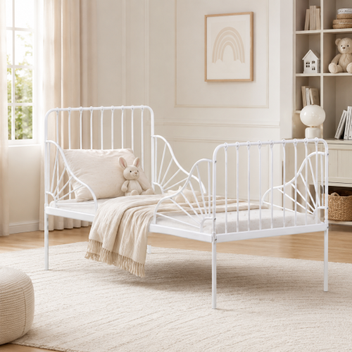 سرير اطفال حديد مقاس WHITE 3835 80*170