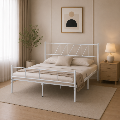 سرير حديد مقاس 120*190 WHITE 3928