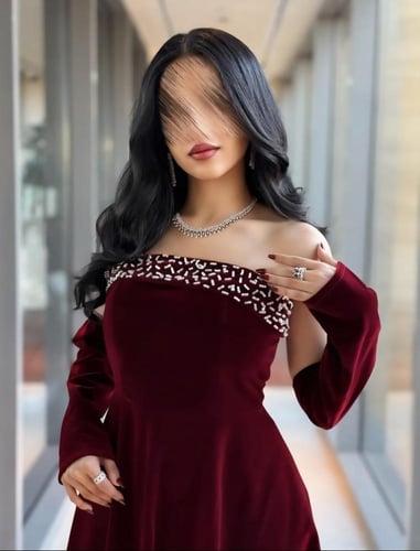 فستان عودي مخمل سهره