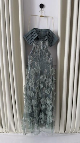 فستان سهره وورد خرز بالكامل