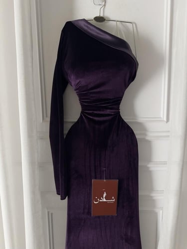 فستان كحلي مخمل كوري