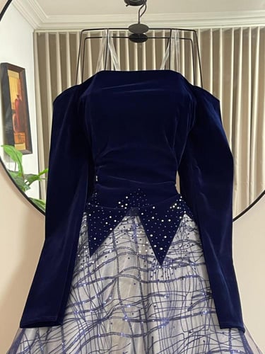 فستان كحلي سهره فخم