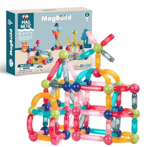العاب قضيب وكرات المغناطيس 37 قطعة شفافة