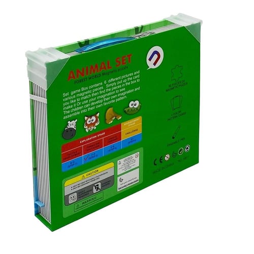 صندوق بزل حيوانات الغابة - 60 قطعة مغناطيسية