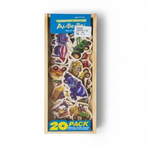 مجسمات مركبات النقل والبناء المغناطيسية (20 قطعة)