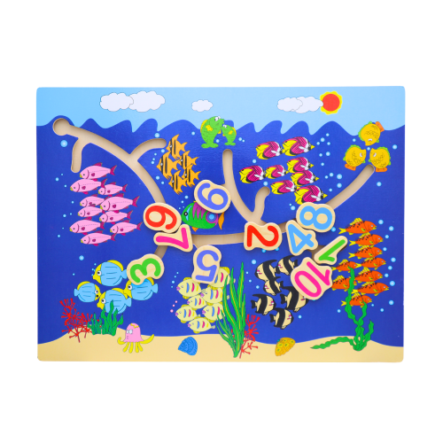 لغز المتاهة الخشبي التفاعلي (العد وعالم البحار)